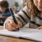 Quantitative analysis of handwriting kinematics in primary and lower secondary school children through a sensorized ink pen: A cross-sectional population-based study